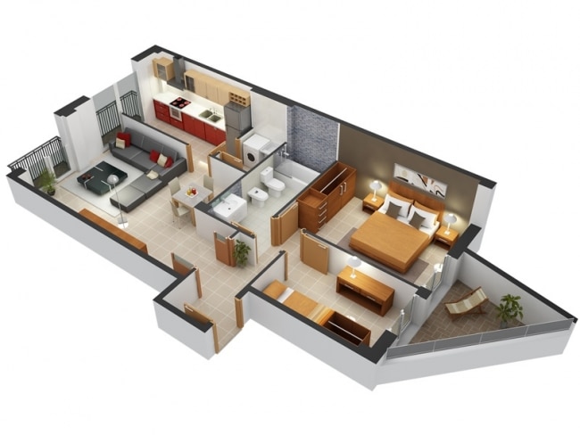 plan appartement 80m2 2 chambres