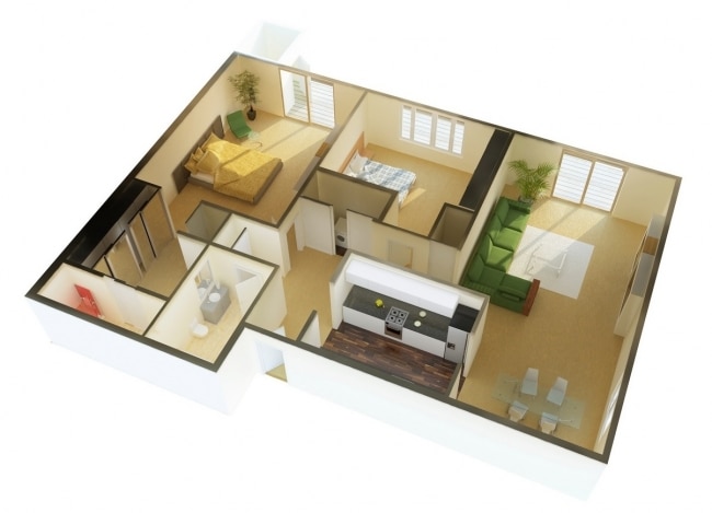 plan appartement 2 chambres