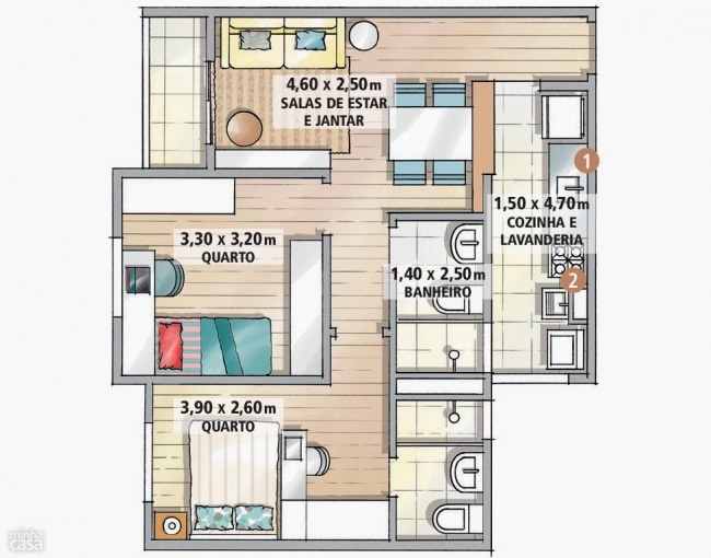plan appartement 60m2