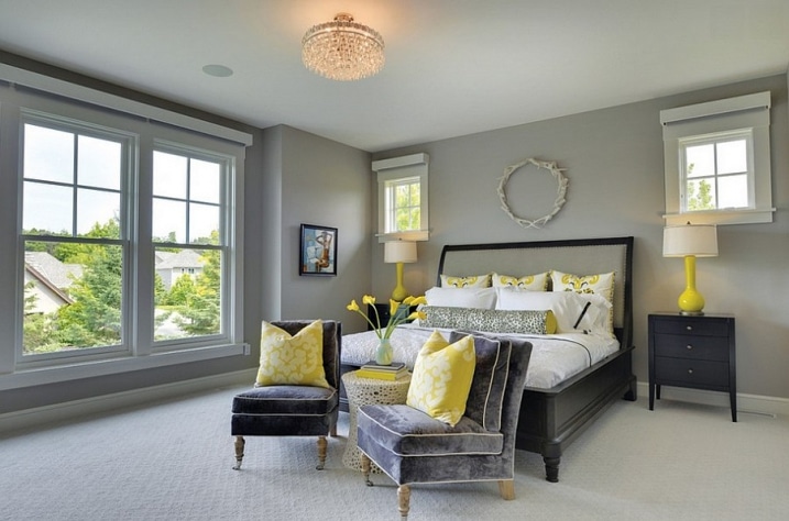 Idées déco pour une chambre jaune et grise Chambre désign Jaune
