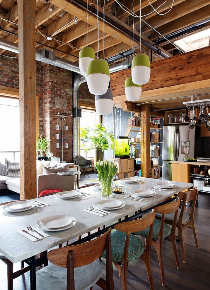 30 façons de créer une ambiance industrielle dans un salon Idée déco salon bois