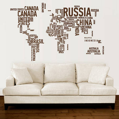 Stickers muraux carte du monde