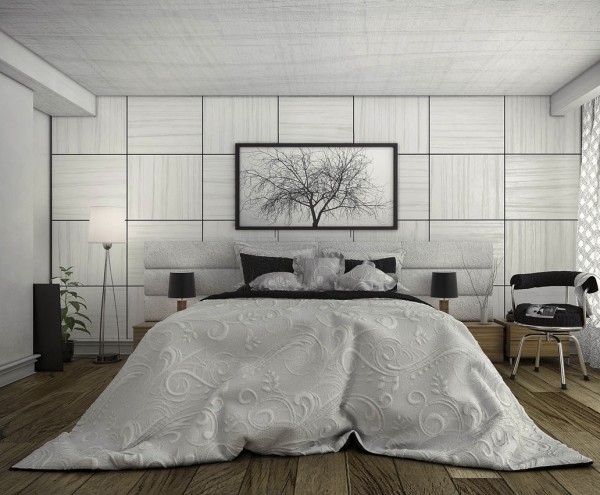 decoration-chambre-coucher-monochrome