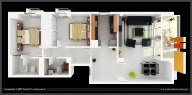 plan appartement rectangulaire