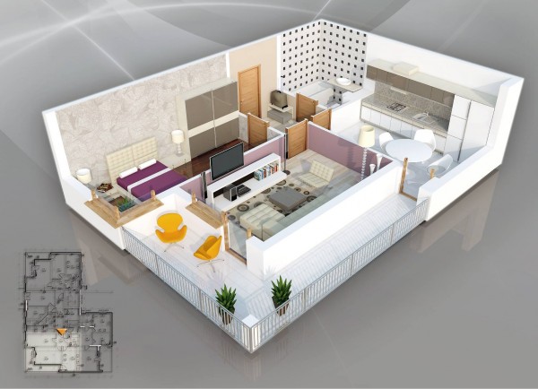 plan3Dappartement1chambre49