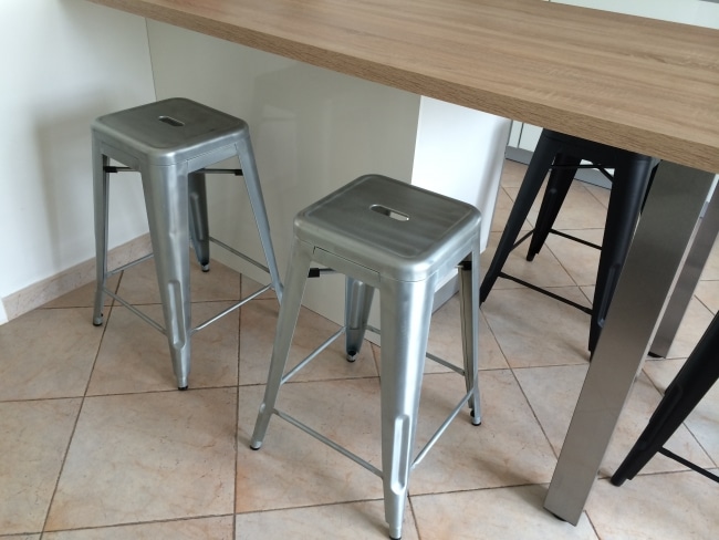 tolix tabouret h65 argent