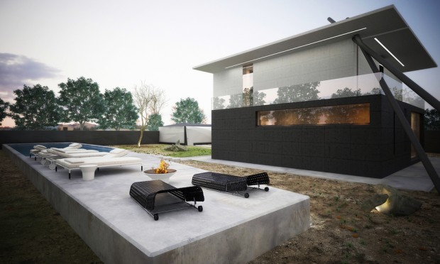 maison-contemporaine-noire-blanche