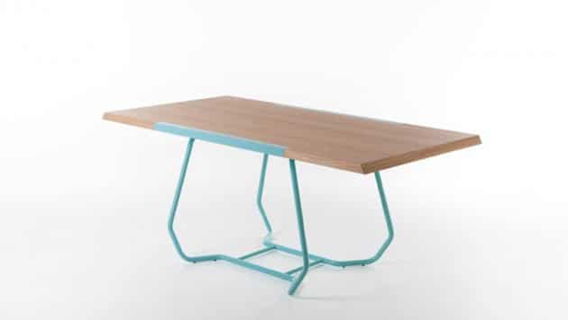 table-contemporaine-chene-acier
