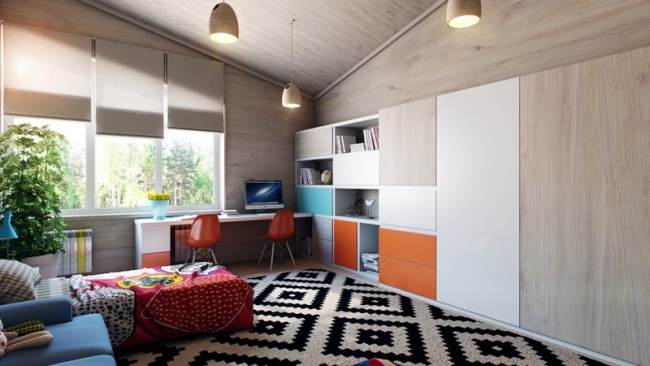 decoration-chambre-enfant-tapis-noirblanc