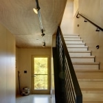 escalier bois rampe acier noir