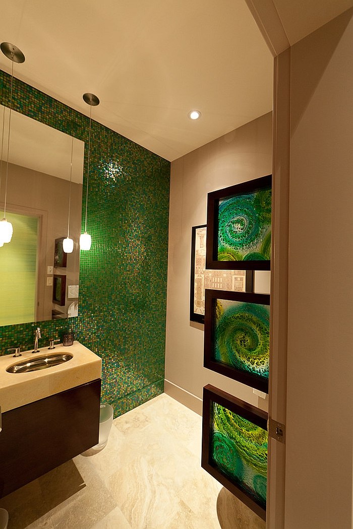 Idées Décoration pour une salle de bain verte
