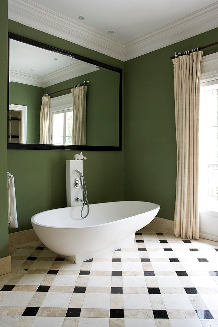 salle-bain-murs-vert-fonce