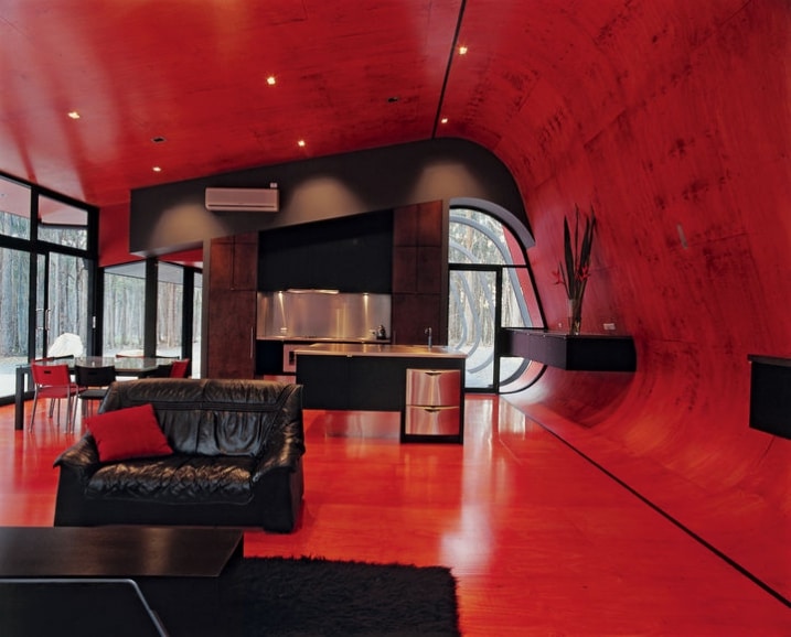 Decoration interieure rouge et noire