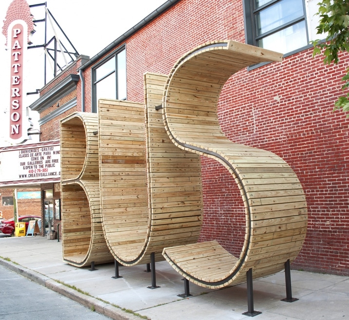 Mobilier urbain design en bois