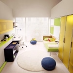 Decoration chambre vert bleu jaune