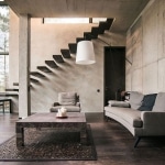 Escalier minimaliste flottant