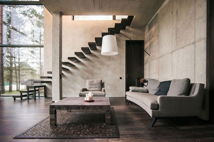 Escalier minimaliste flottant