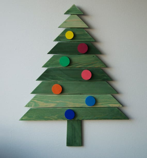 Sapin de noel mural en bois