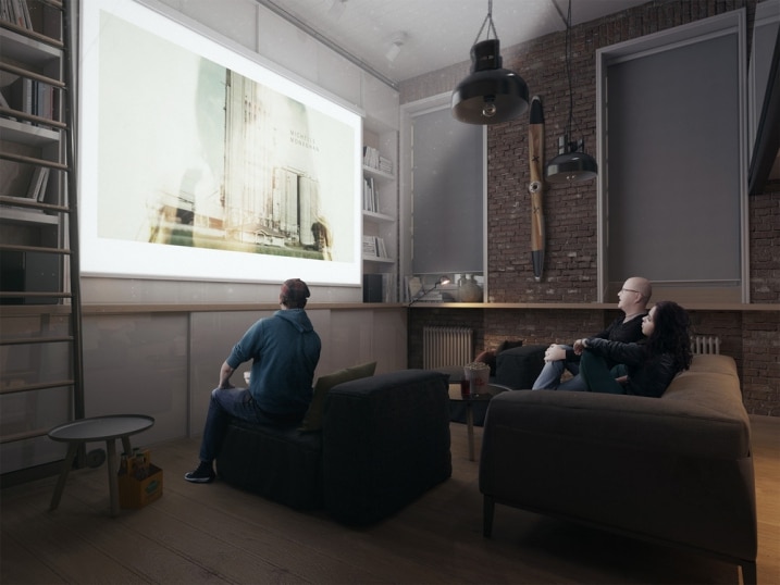 Videoprojecteur dans un loft