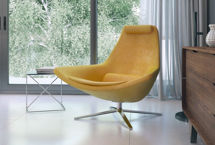 Fauteuil design egg jaune