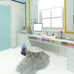 Idée decoration bureau design blanc