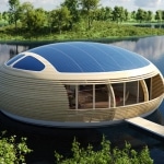 Maison avec panneau solaire sur le toit