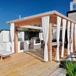 Pergola en bois sur terrasse