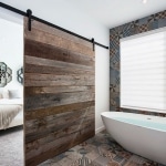 Porte coulissante en bois recycle