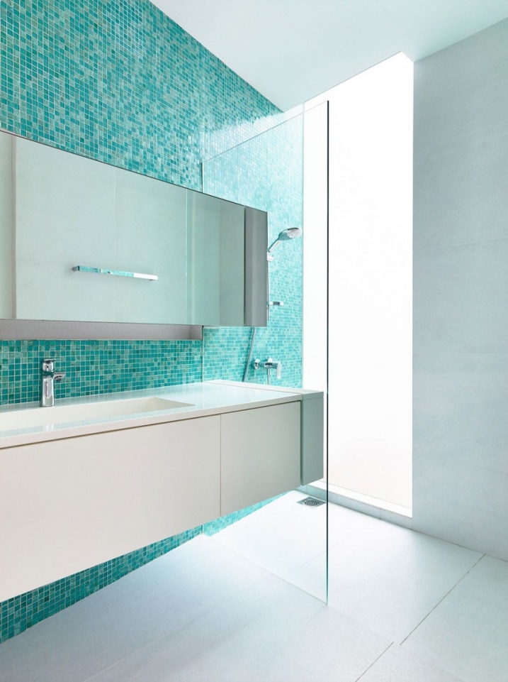 Salle de bain mosaique turquoise