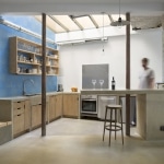 Cuisine de Loft en bois brut