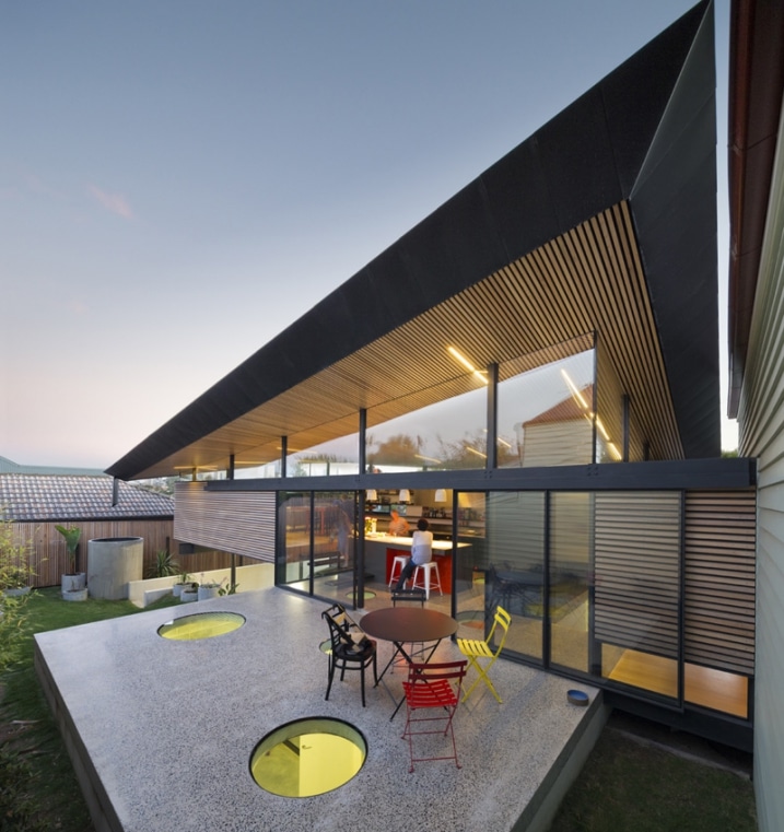 Extension maison acier et bois