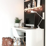 Bureau minimaliste blanc style scandinave