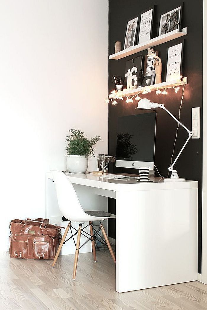 Bureau minimaliste blanc style scandinave