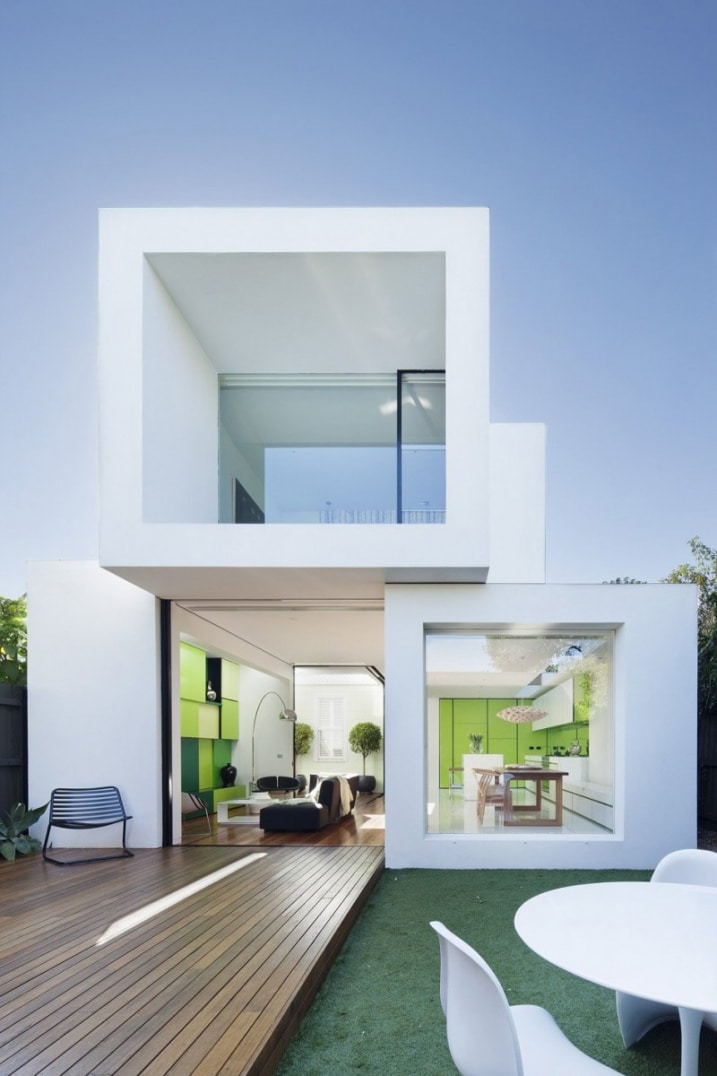 Maison cube blanche