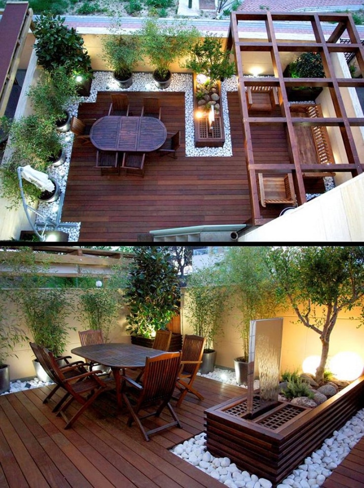 Aménagement terrasse avec parquet bois