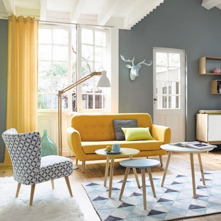 Canapé scandinave jaune