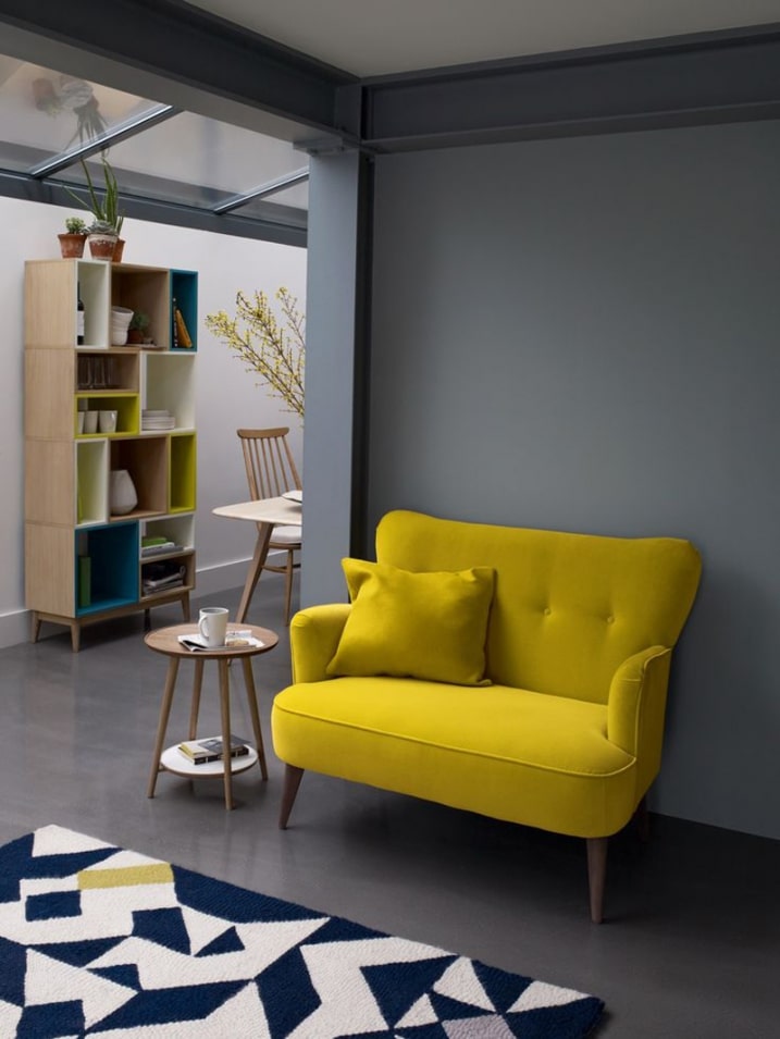 Fauteuil deux places jaune