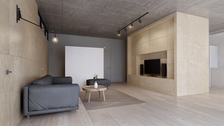 Appartement avec parquet bois bouleau