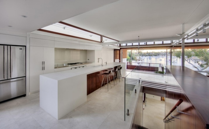 Cuisine blanche maison architecte