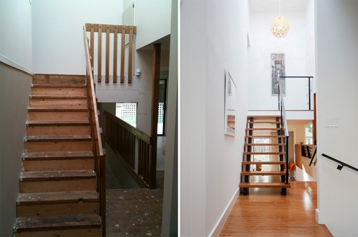 Rénovation escalier avant apres