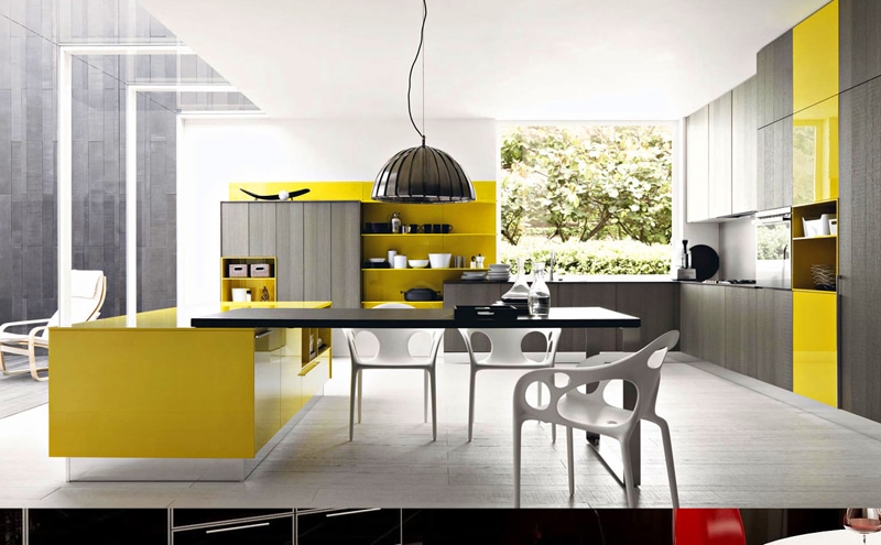 Cuisine design jaune