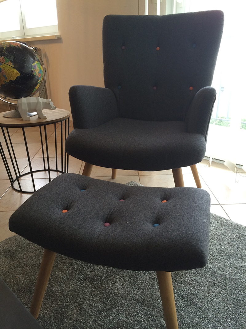 Fauteuil scandinave gris pieceavivre