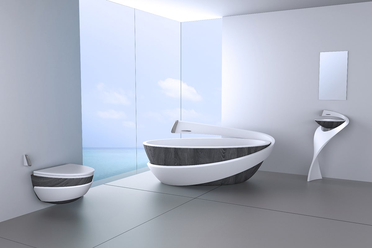 Baignoire salle de bain moderne