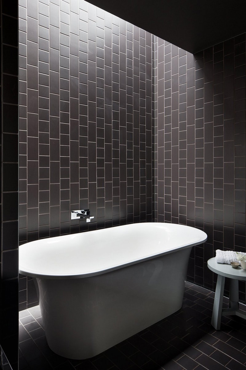 Carrelage mural anthracite salle de bain