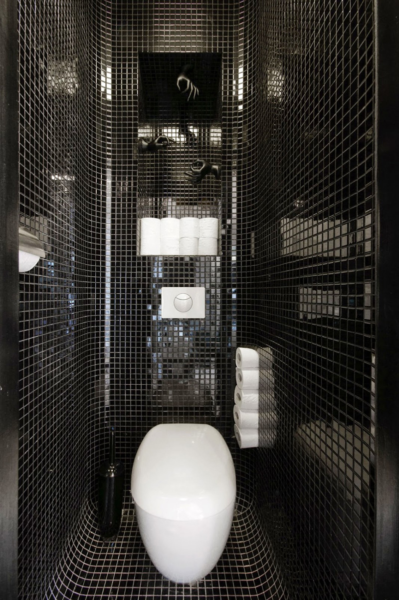 Douche mosaique noire