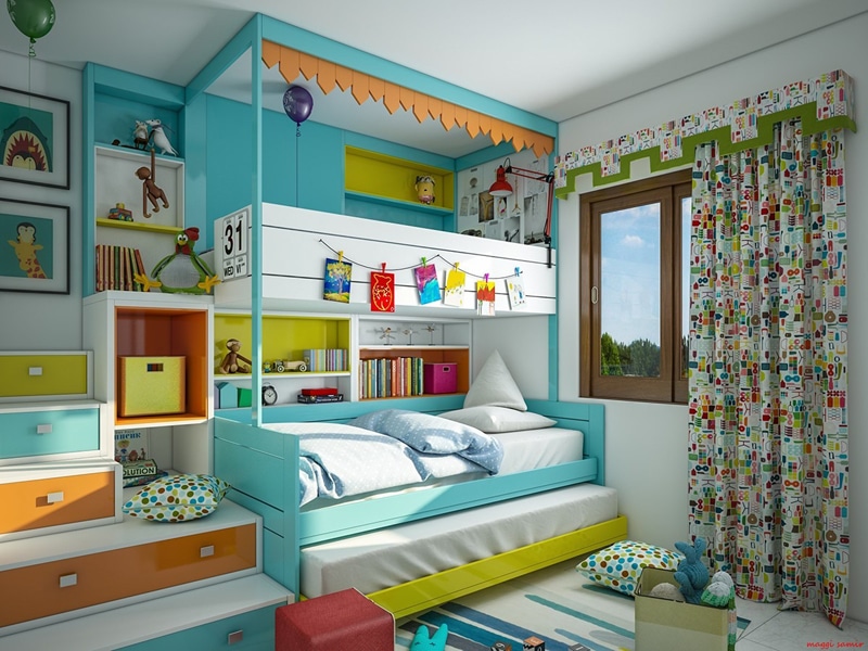 Chambre enfant colorée