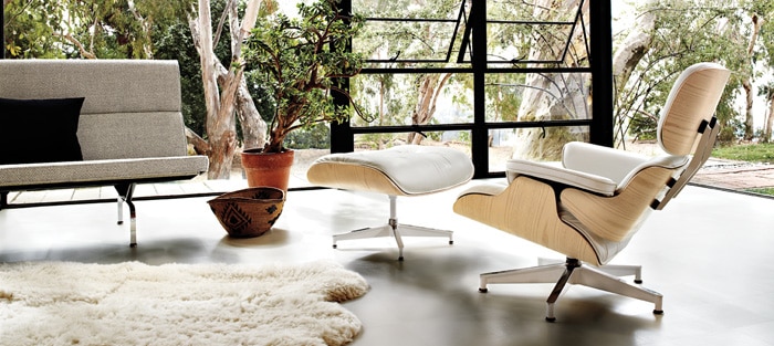 Fauteuil Lounge Eames Blanc