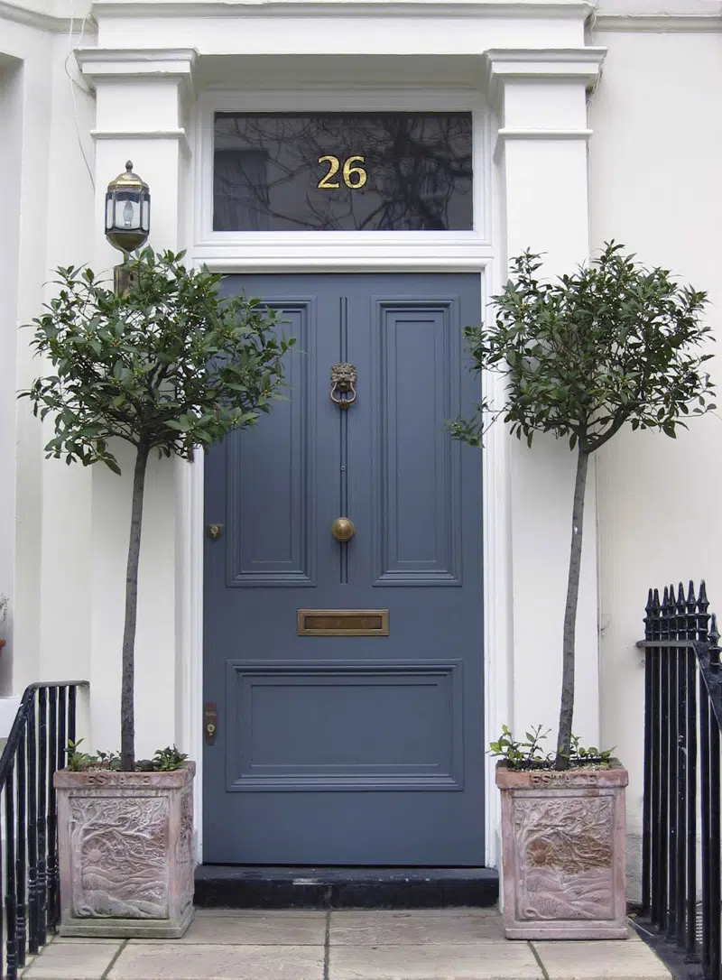 Porte entrée bleu lavande