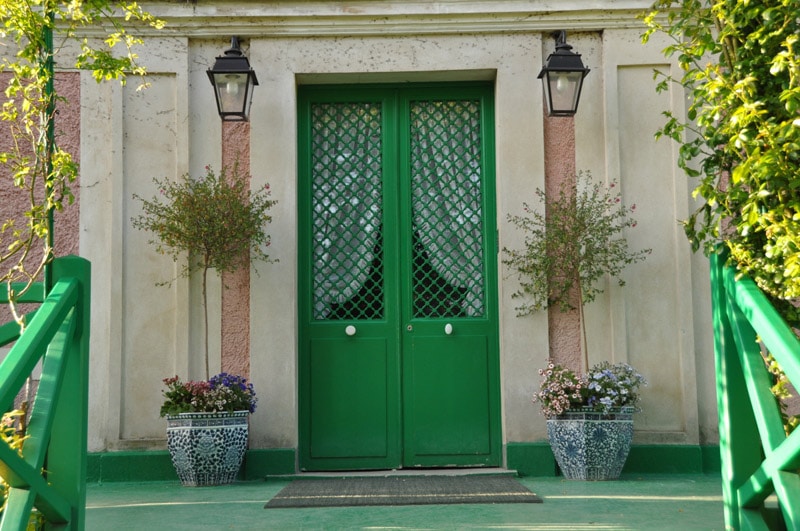 Porte entrée verte