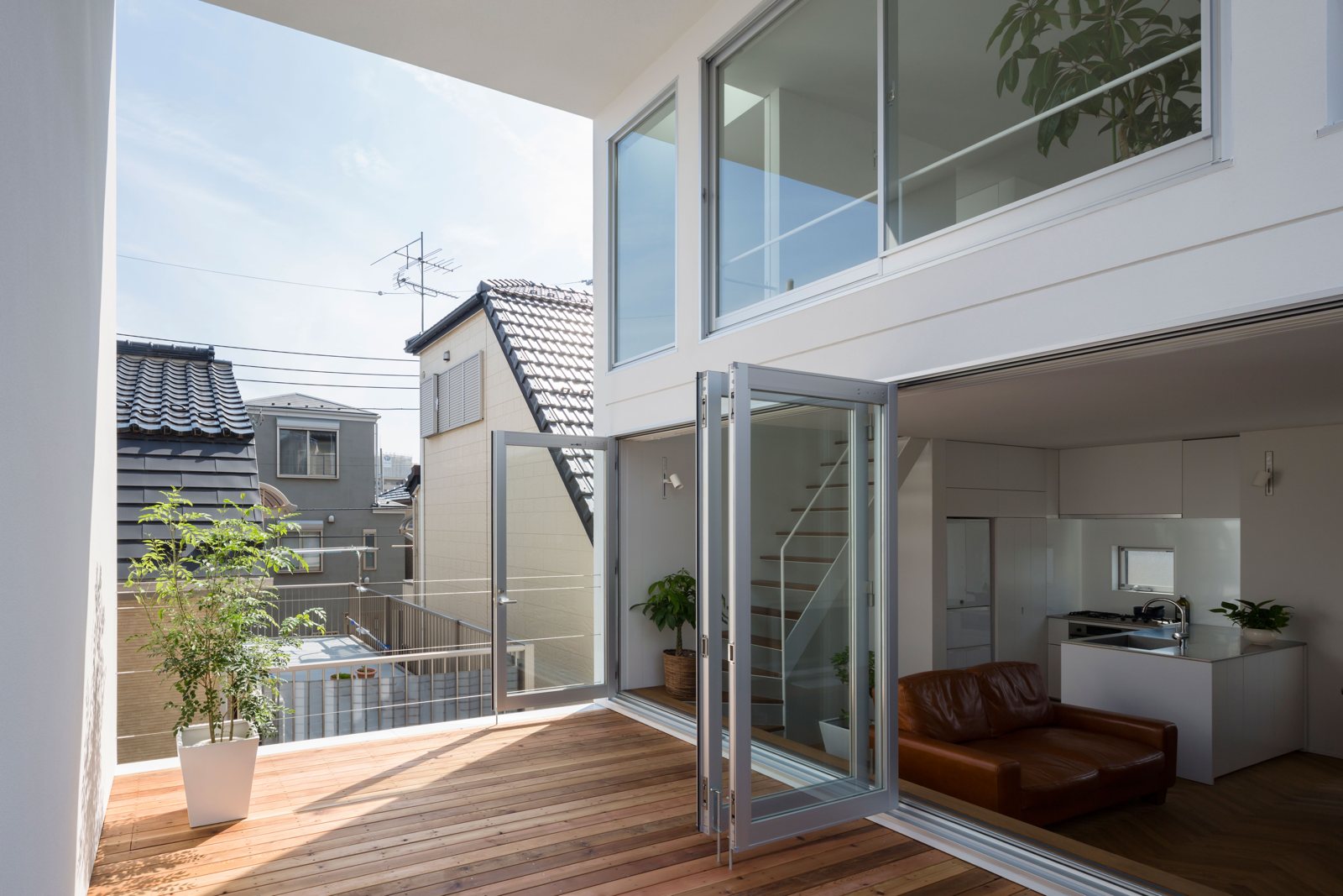 Terrasse située à l'étage